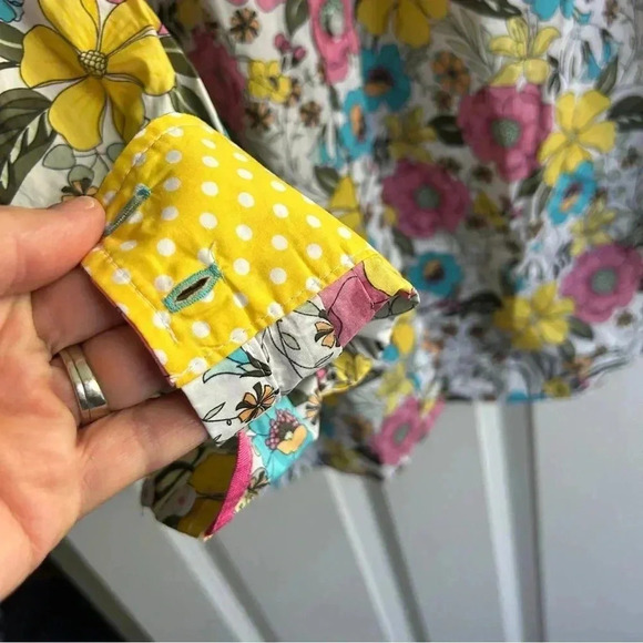 Talbots Floral Button Down Shirt - Pink, Yellow, Blue - Picture 10 of 12